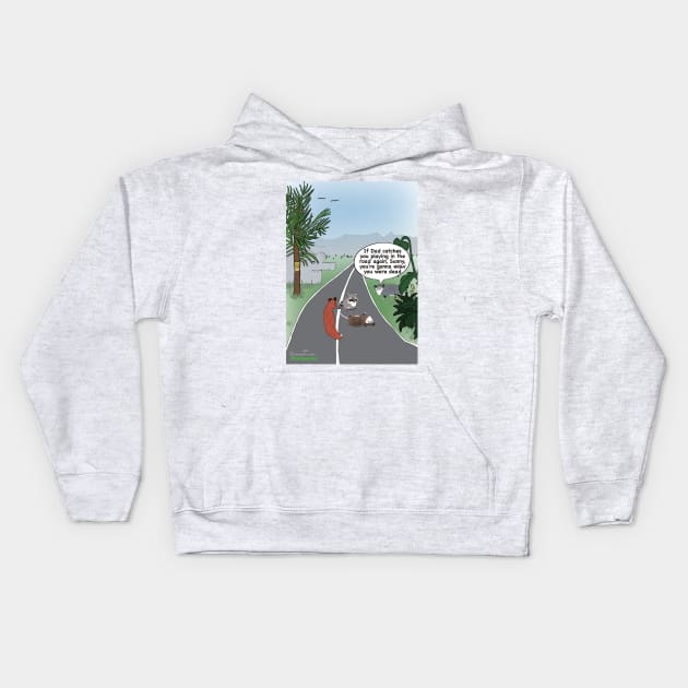 Playing dead Kids Hoodie by Enormously Funny Cartoons